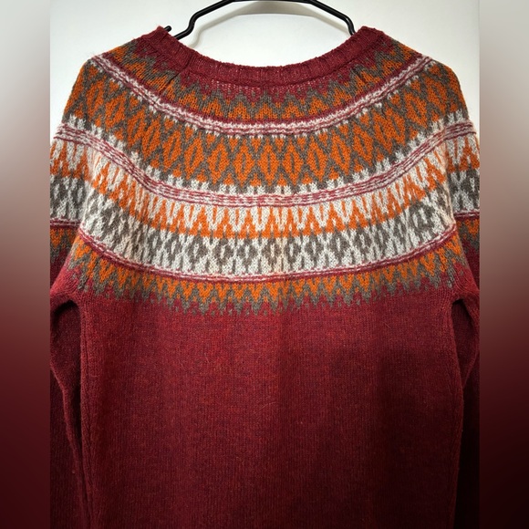 Stile Benetton Women Y2K Wool Fair Isle Multicolor Pullover Sweater Winter Warm - Picture 3 of 9